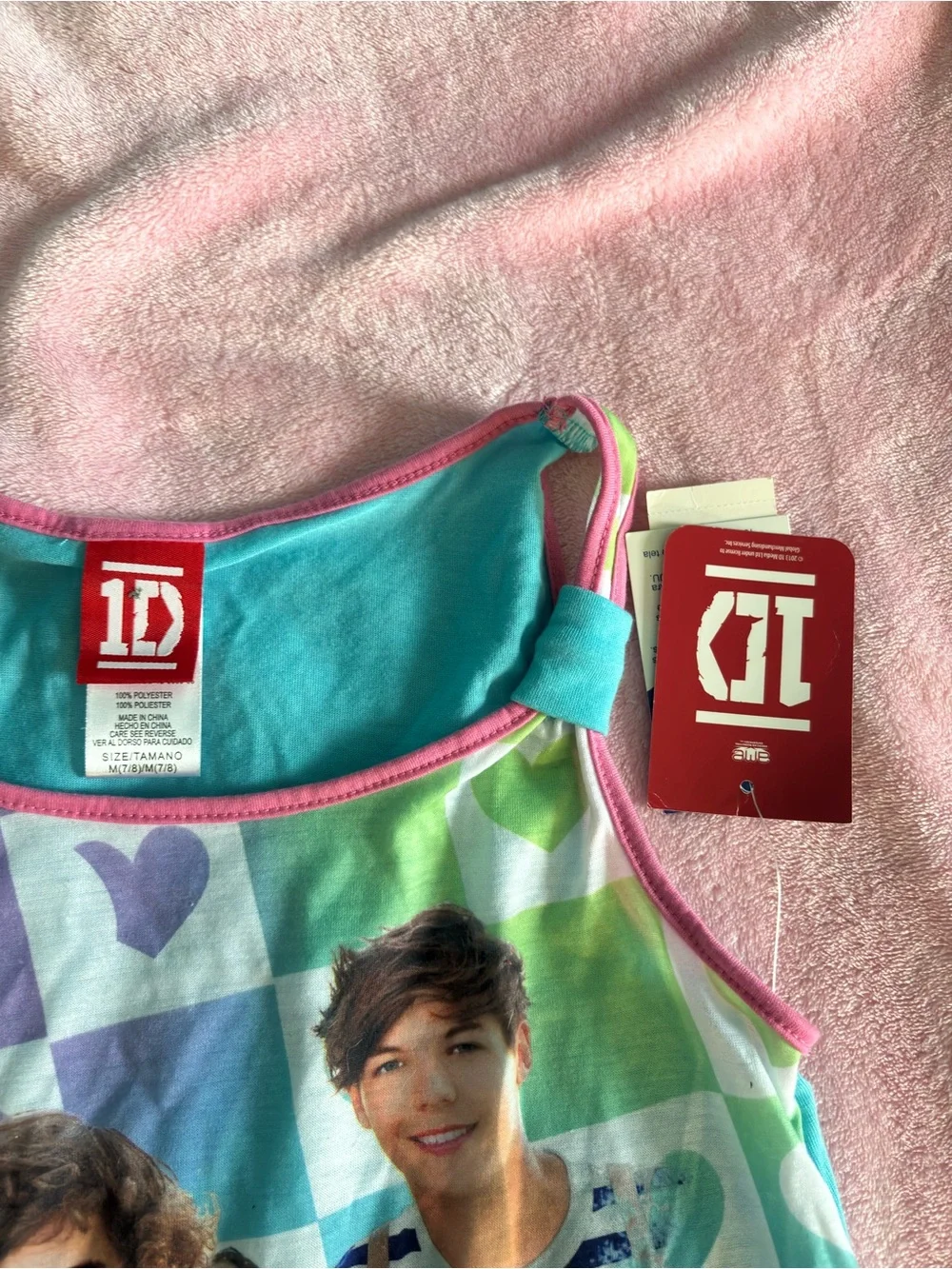 One Direction What Makes You Beautiful Blue Sleeveless Girls Night Gown Size 7/8